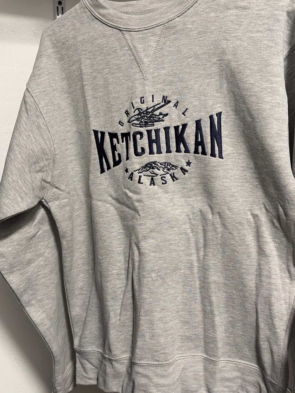 Gray 'Ketchikan Alaska' Pullover Crewneck Sweatshirt